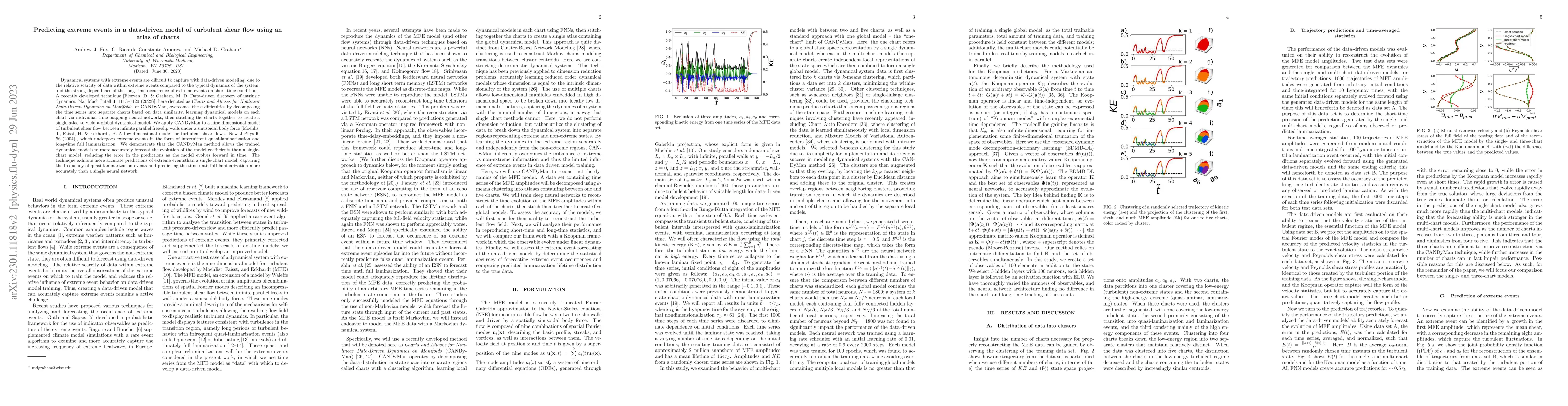 Thumbnail for Predicting extreme events in a data-driven model of turbulent shear flow
  using an atlas of charts