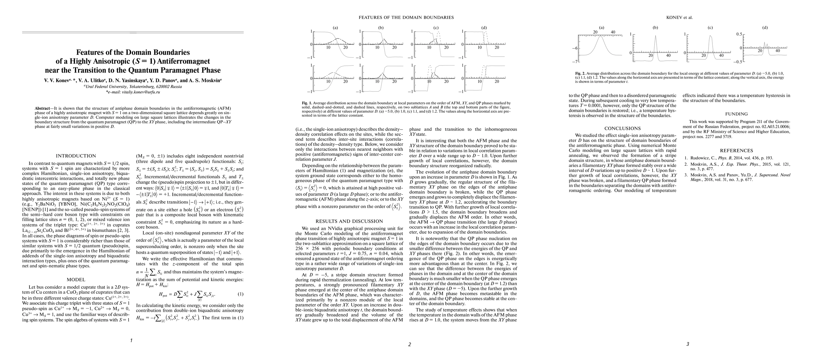 Thumbnail for Features of the Domain Boundaries of a Highly Anisotropic (S = 1)
  Antiferromagnet near the Transition to the Quantum Paramagnet Phase