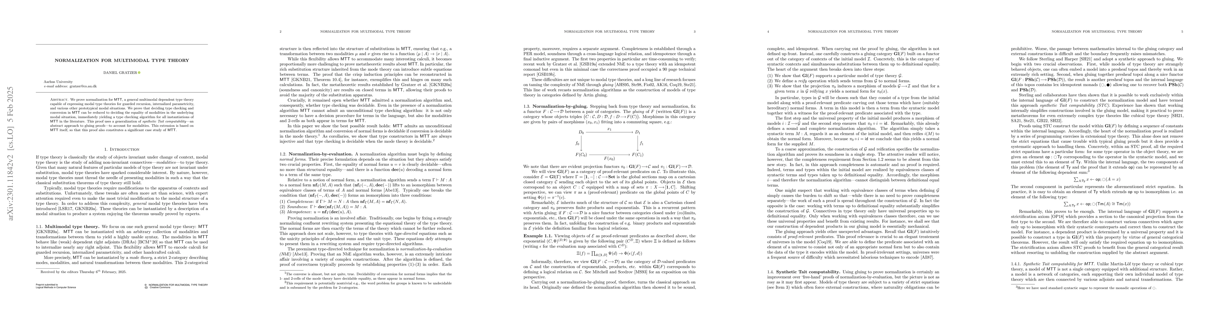 Thumbnail for Normalization for multimodal type theory