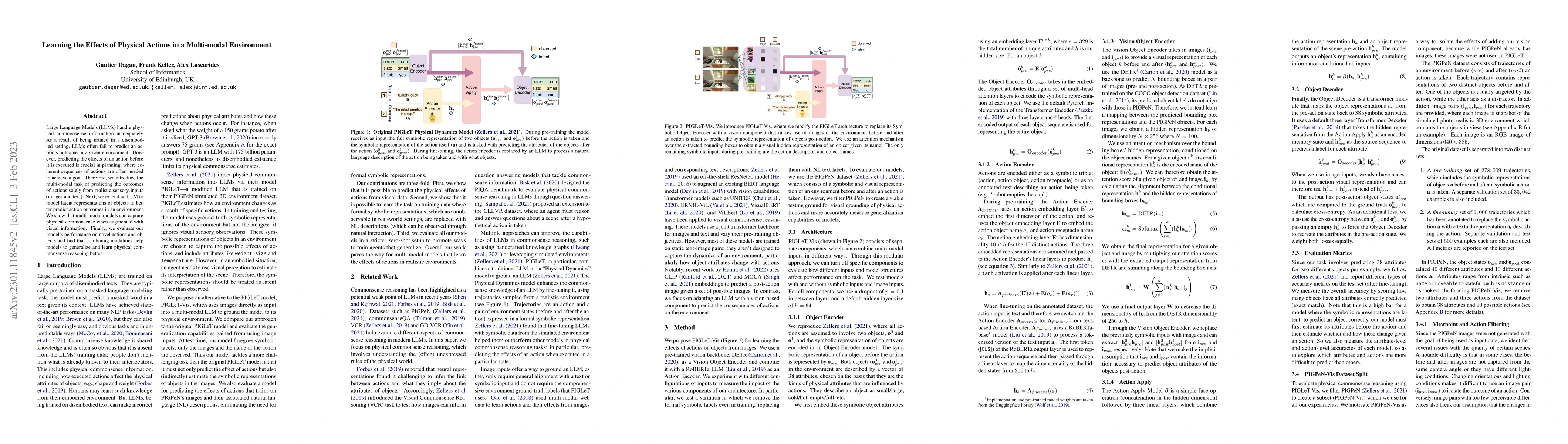 Thumbnail for Learning the Effects of Physical Actions in a Multi-modal Environment