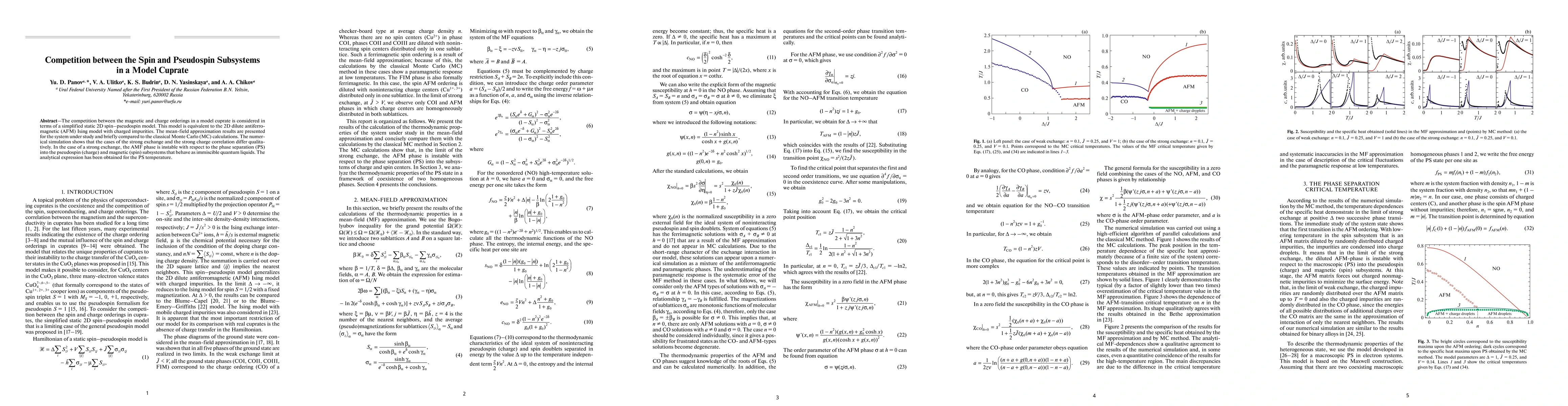 Thumbnail for Competition between the Spin and Pseudospin Subsystems in a Model
  Cuprate