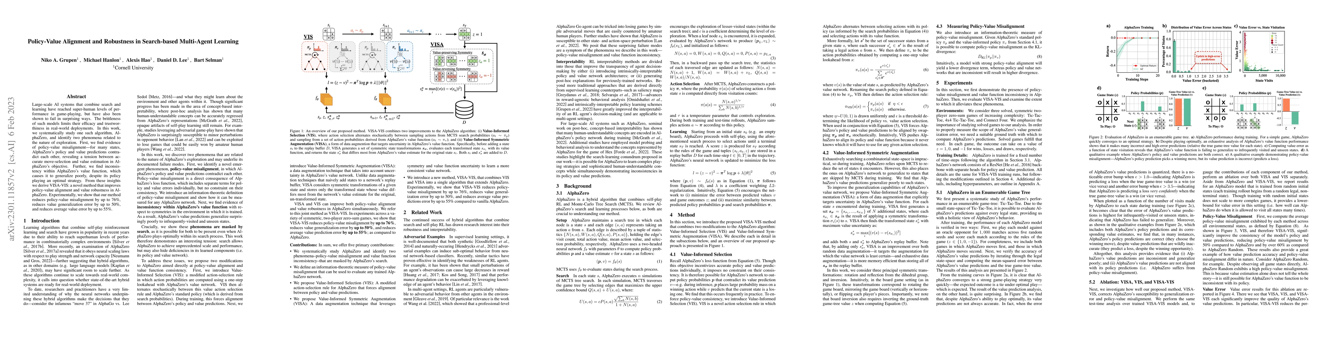 Thumbnail for Policy-Value Alignment and Robustness in Search-based Multi-Agent
  Learning