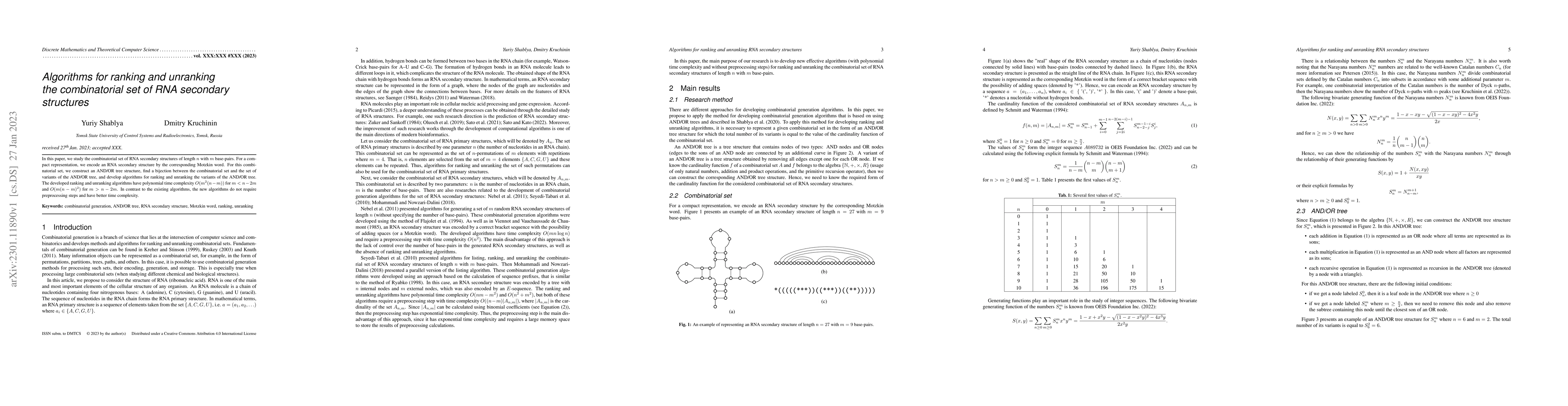 Thumbnail for Algorithms for ranking and unranking the combinatorial set of RNA
  secondary structures