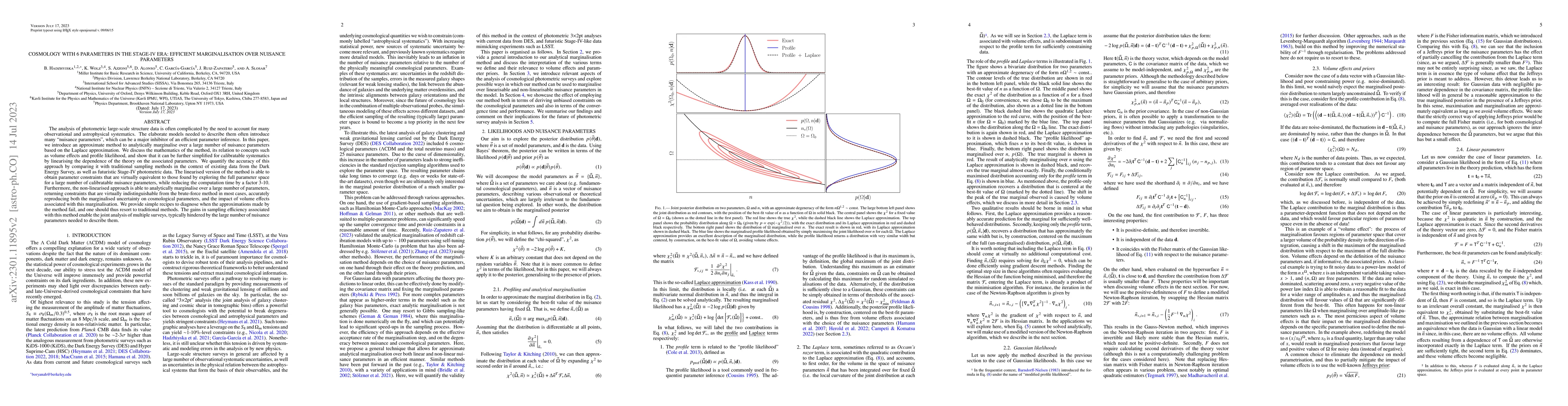 Thumbnail for Cosmology with 6 parameters in the Stage-IV era: efficient
  marginalisation over nuisance parameters