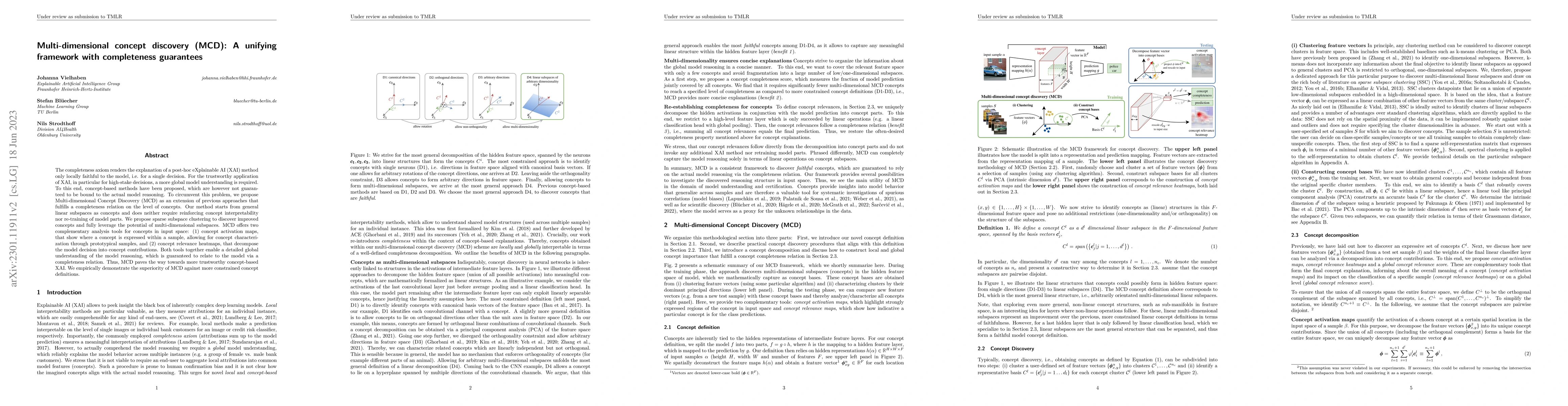 Thumbnail for Multi-dimensional concept discovery (MCD): A unifying framework with
  completeness guarantees