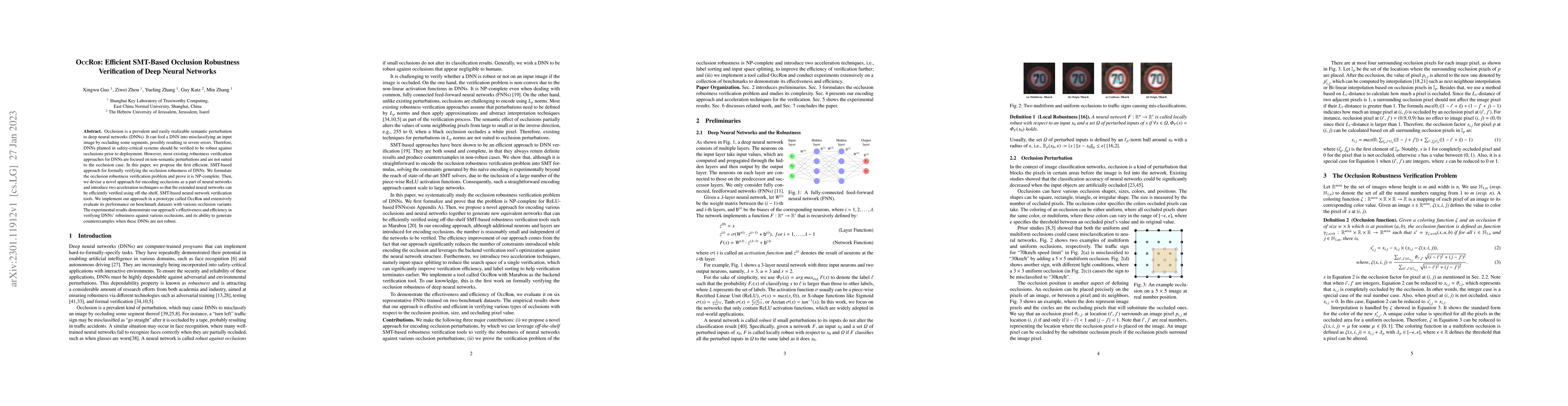 Thumbnail for OccRob: Efficient SMT-Based Occlusion Robustness Verification of Deep
  Neural Networks