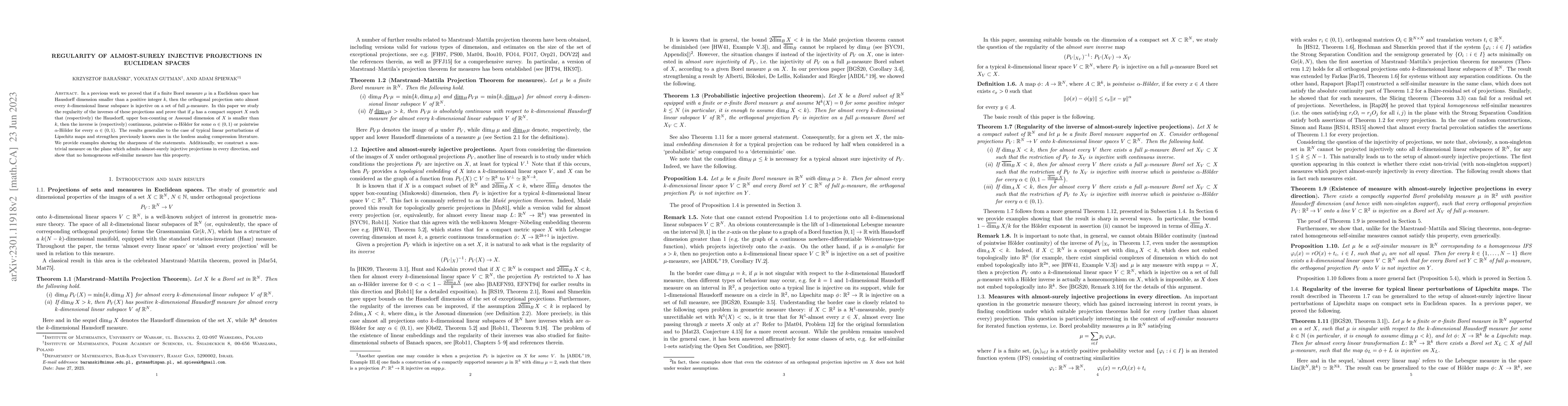 Thumbnail for Regularity of almost-surely injective projections in Euclidean spaces