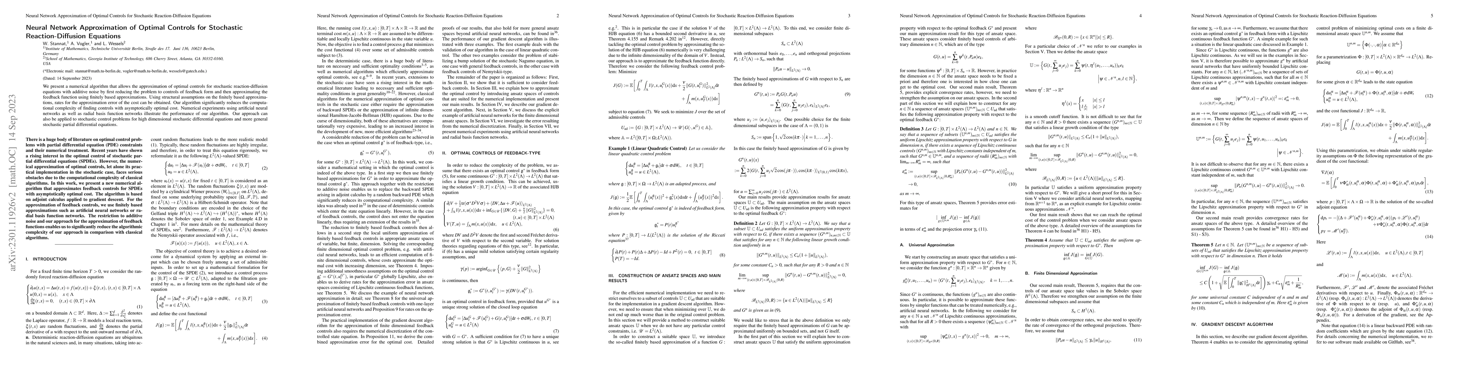 Thumbnail for Neural Network Approximation of Optimal Controls for Stochastic
  Reaction-Diffusion Equations