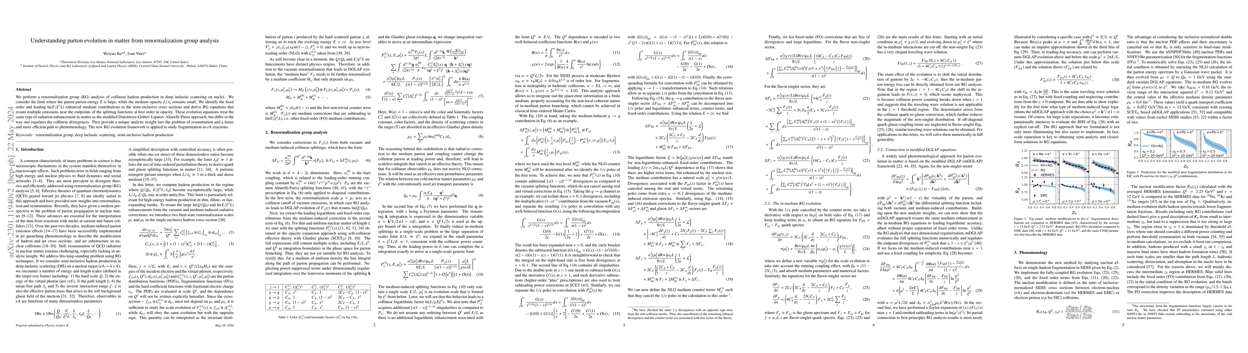 Thumbnail for Understanding parton evolution in matter from renormalization group
  analysis