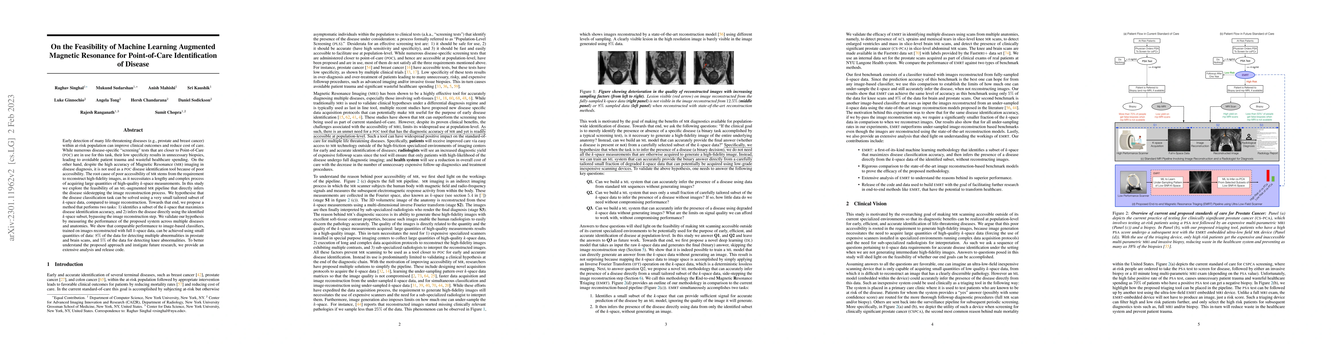 Thumbnail for On the Feasibility of Machine Learning Augmented Magnetic Resonance for
  Point-of-Care Identification of Disease