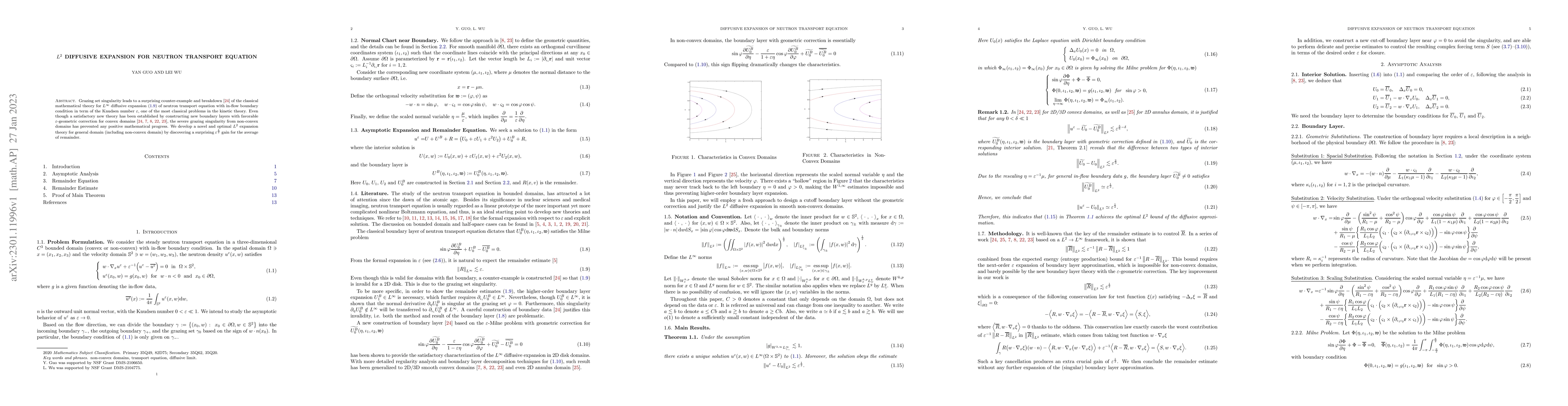 Thumbnail for $L^2$ Diffusive Expansion For Neutron Transport Equation