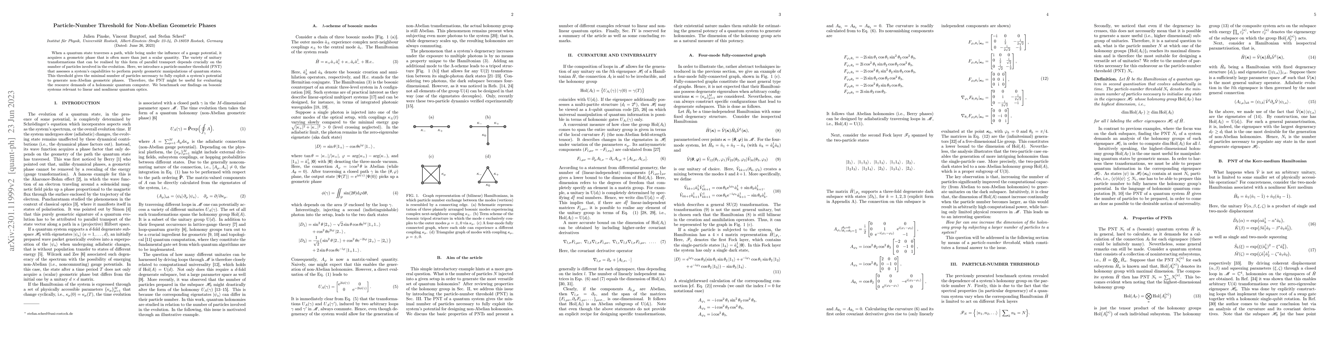 Thumbnail for Particle-Number Threshold for Non-Abelian Geometric Phases