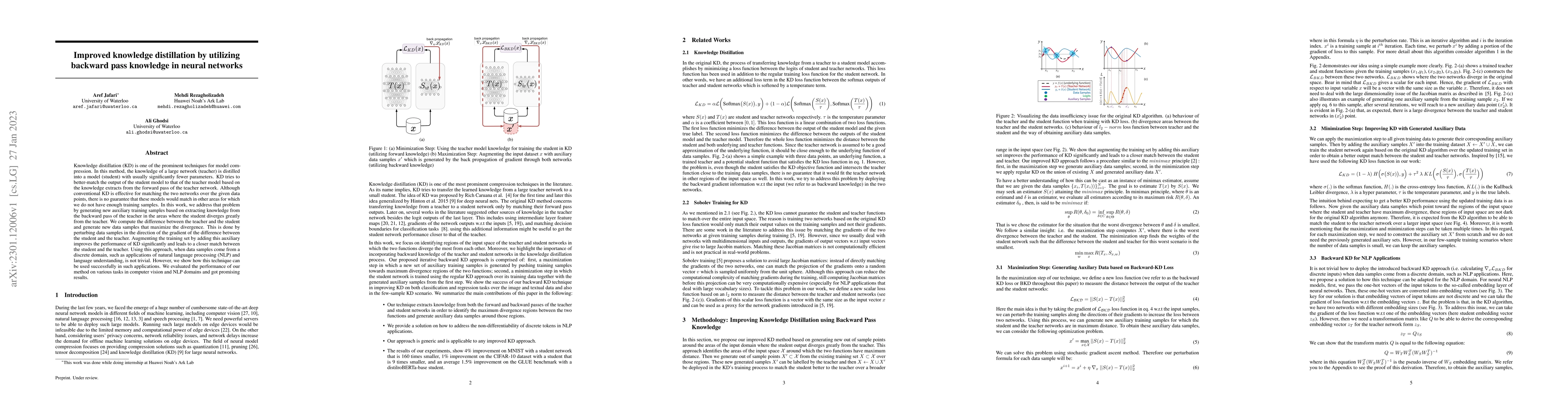 Thumbnail for Improved knowledge distillation by utilizing backward pass knowledge in
  neural networks