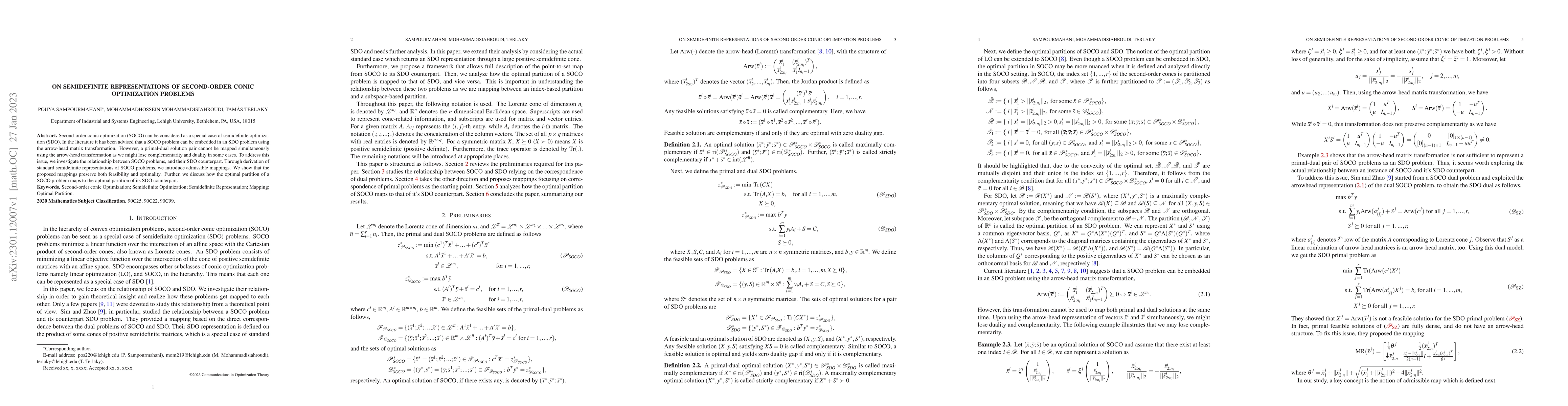 Thumbnail for On Semidefinite Representations of Second-order Conic Optimization
  Problems