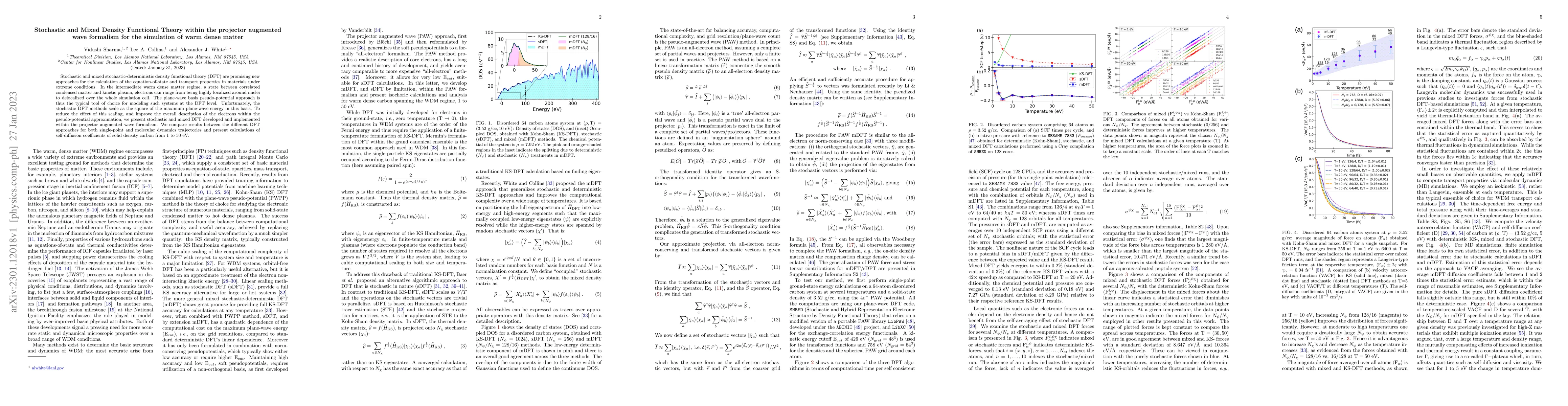 Thumbnail for Stochastic and Mixed Density Functional Theory within the projector
  augmented wave formalism for the simulation of warm dense matter