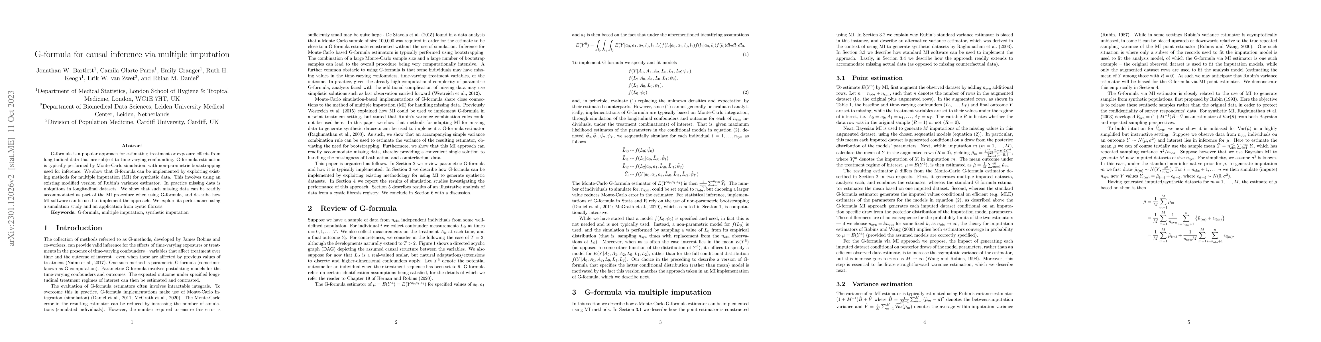 Thumbnail for G-formula for causal inference via multiple imputation