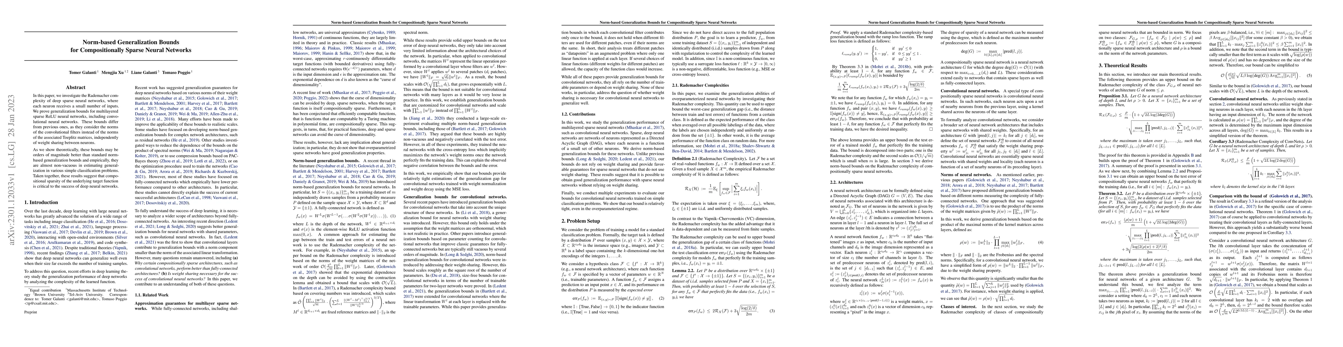 Thumbnail for Norm-based Generalization Bounds for Compositionally Sparse Neural
  Networks