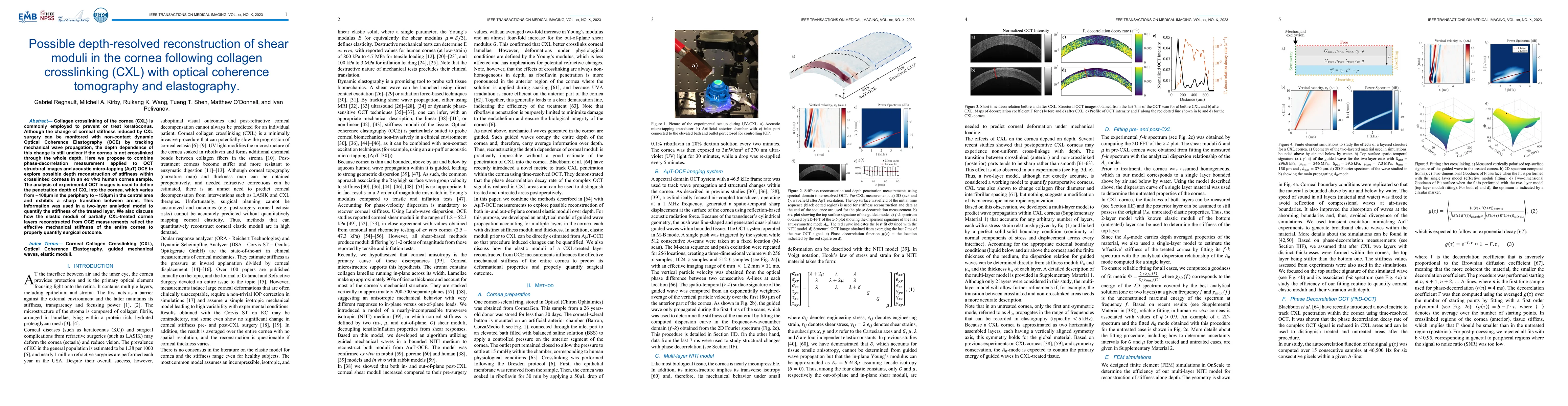 Thumbnail for Possible depth-resolved reconstruction of shear moduli in the cornea
  following collagen crosslinking (CXL) with optical coherence tomography and
  elastography