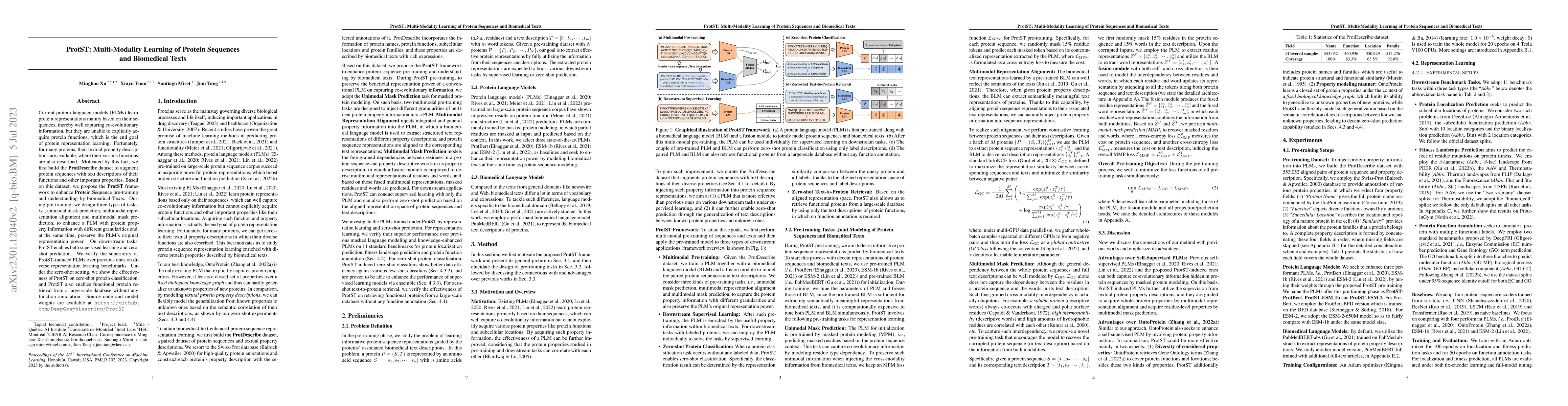 Thumbnail for ProtST: Multi-Modality Learning of Protein Sequences and Biomedical
  Texts