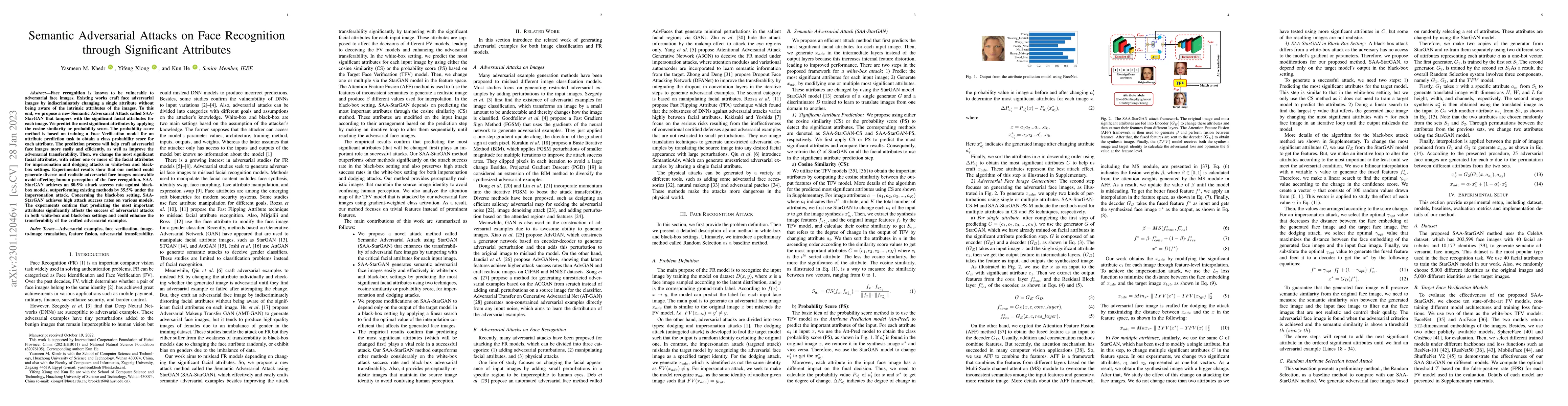 Thumbnail for Semantic Adversarial Attacks on Face Recognition through Significant
  Attributes