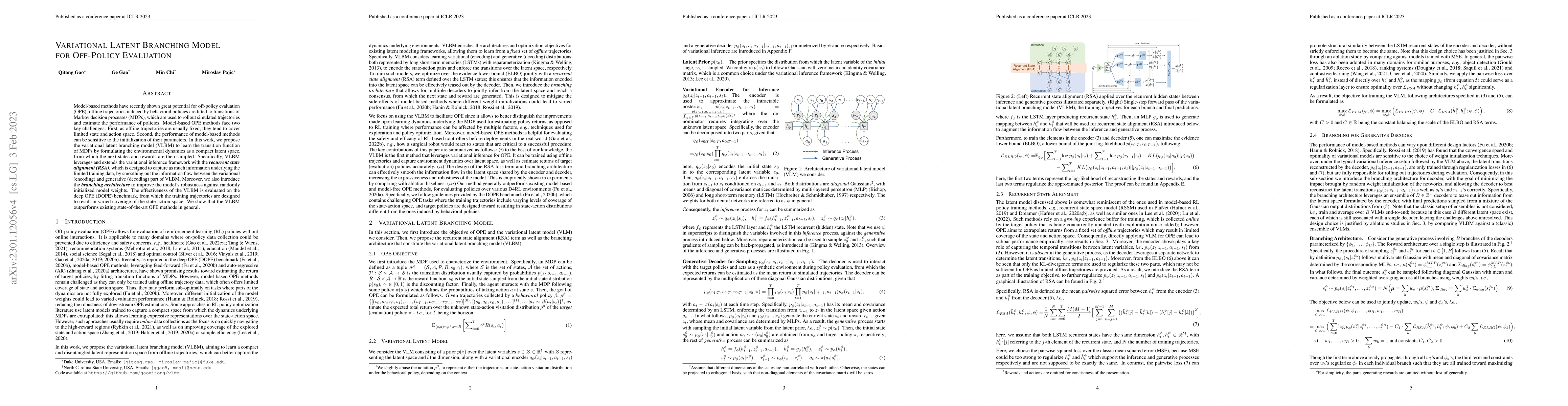 Thumbnail for Variational Latent Branching Model for Off-Policy Evaluation