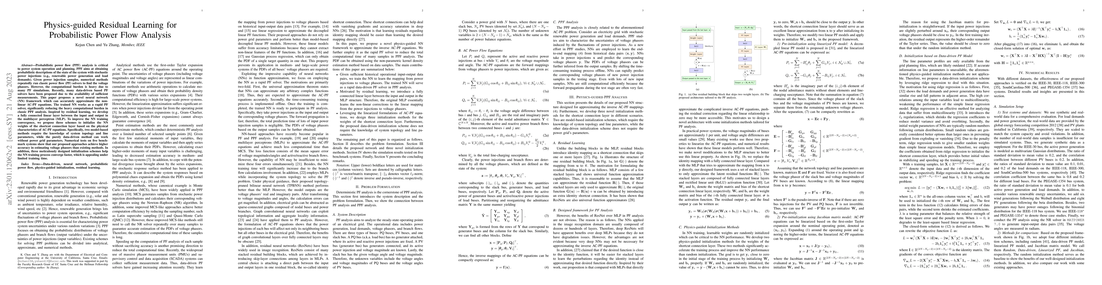 Thumbnail for Physics-guided Residual Learning for Probabilistic Power Flow Analysis