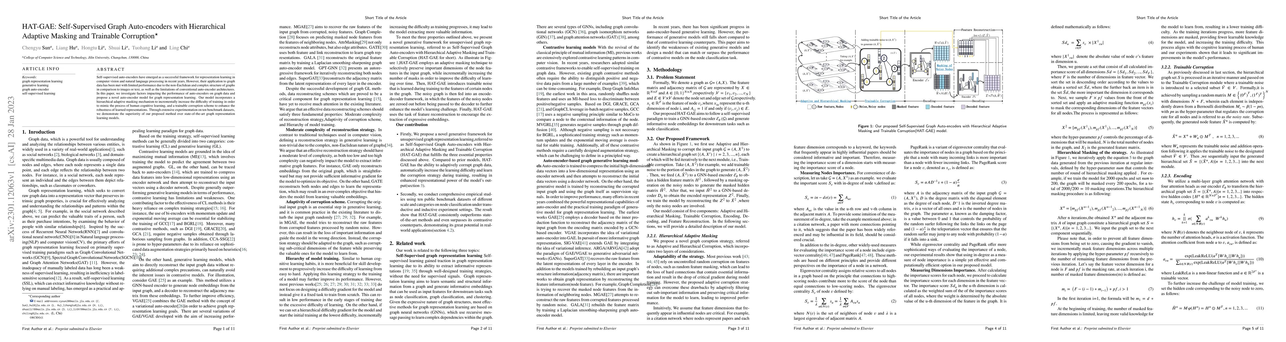 Thumbnail for HAT-GAE: Self-Supervised Graph Auto-encoders with Hierarchical Adaptive
  Masking and Trainable Corruption