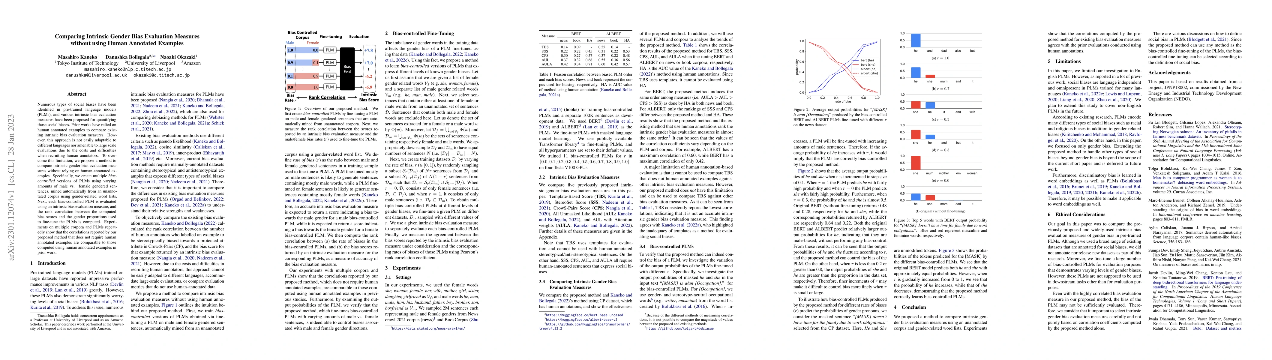 Thumbnail for Comparing Intrinsic Gender Bias Evaluation Measures without using Human
  Annotated Examples