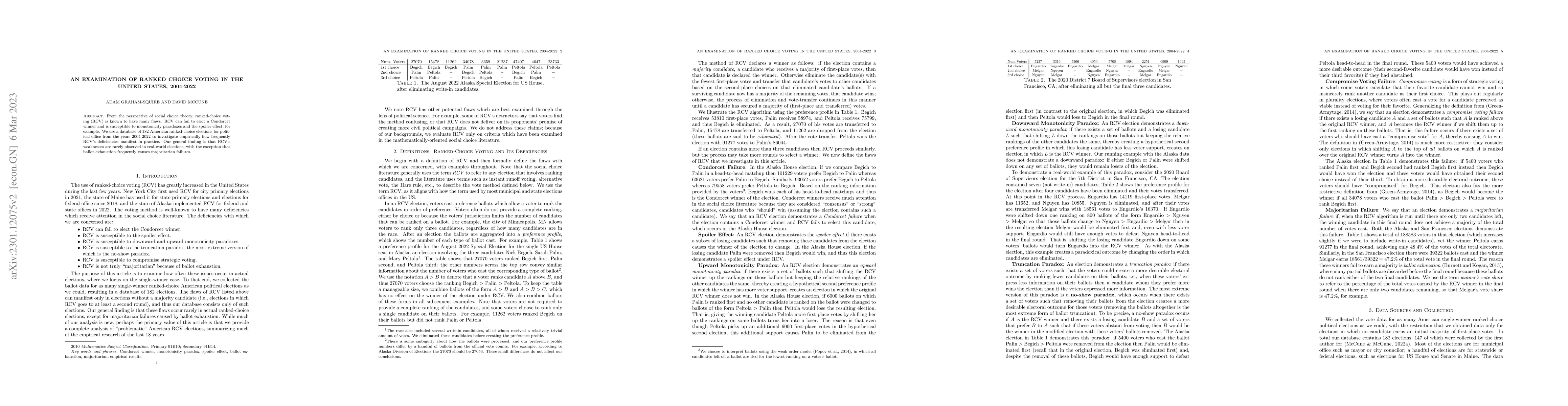 Thumbnail for An Examination of Ranked Choice Voting in the United States, 2004-2022