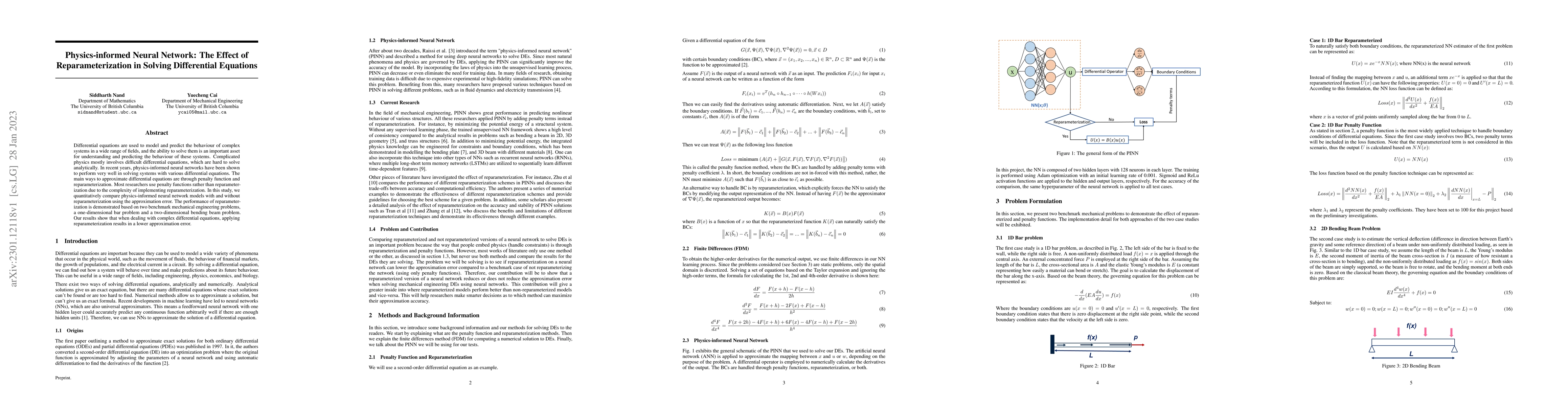 Thumbnail for Physics-informed Neural Network: The Effect of Reparameterization in
  Solving Differential Equations