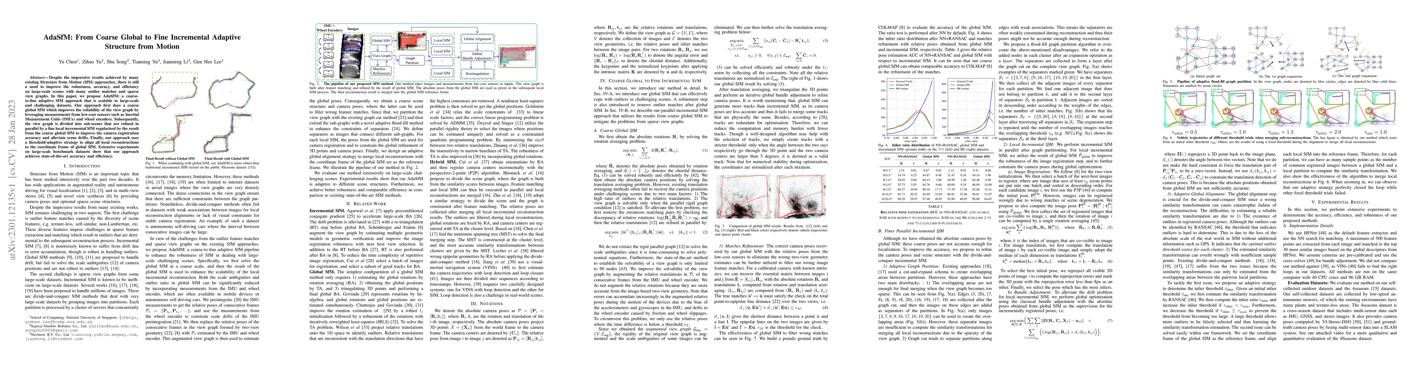 Thumbnail for AdaSfM: From Coarse Global to Fine Incremental Adaptive Structure from
  Motion