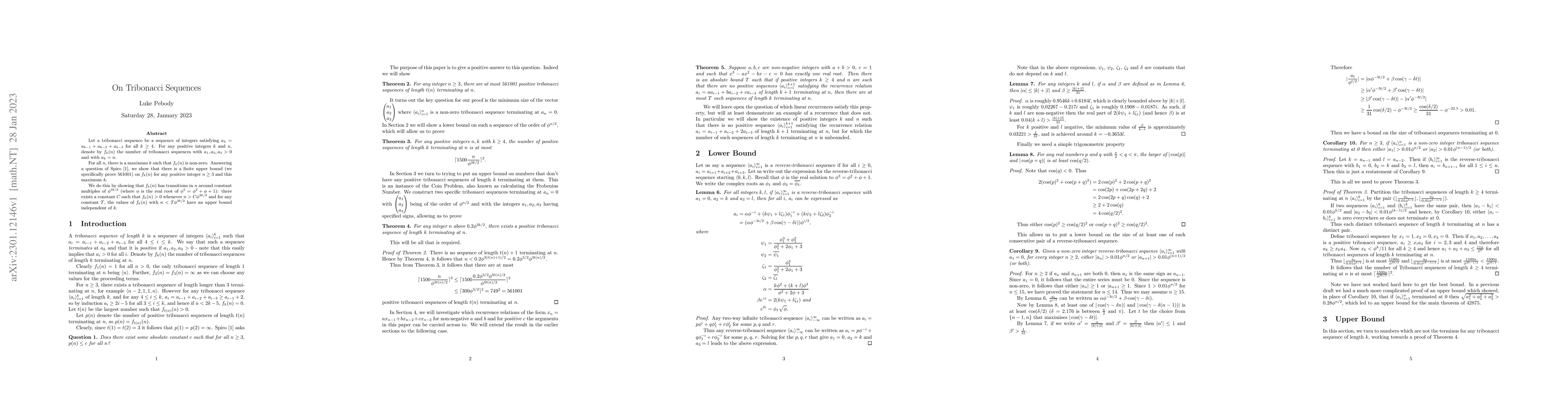 Thumbnail for On Tribonacci Sequences