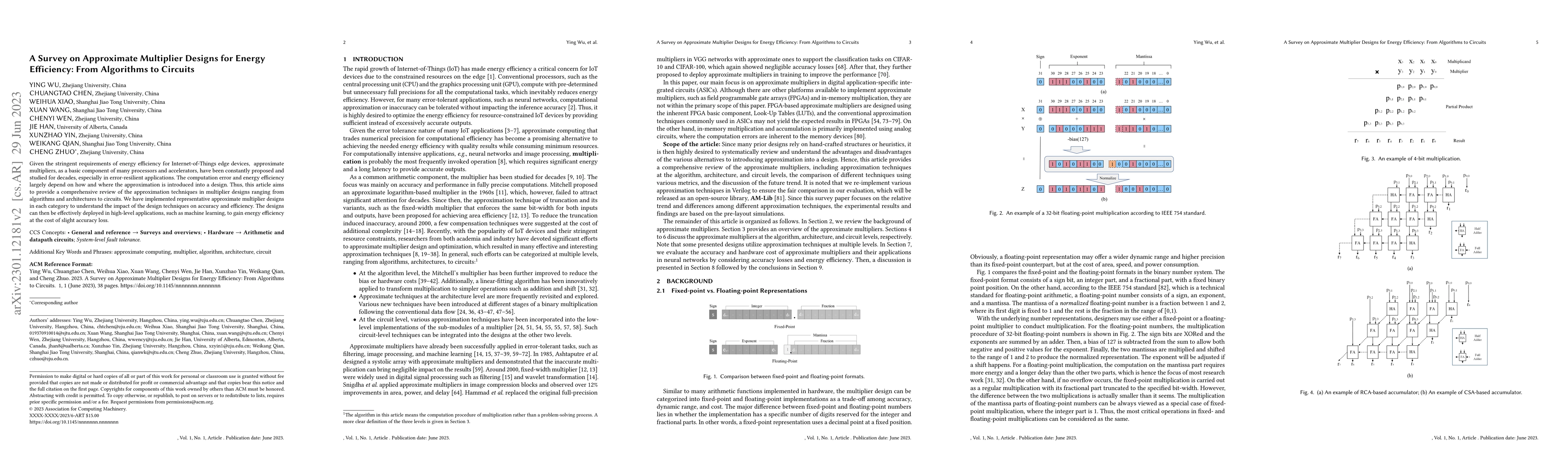 Thumbnail for A Survey on Approximate Multiplier Designs for Energy Efficiency: From
  Algorithms to Circuits
