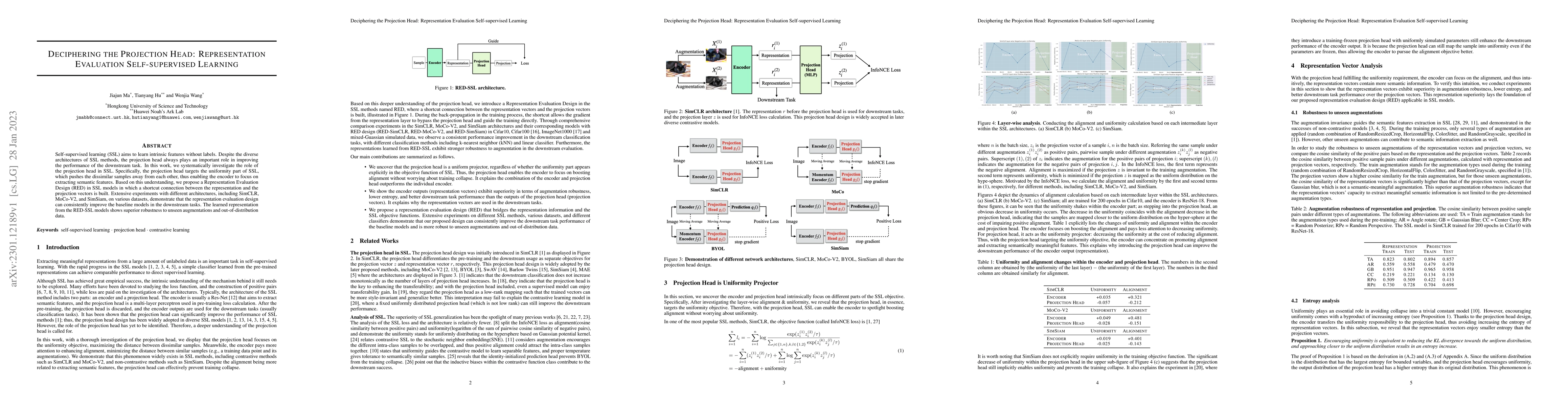 Thumbnail for Deciphering the Projection Head: Representation Evaluation
  Self-supervised Learning