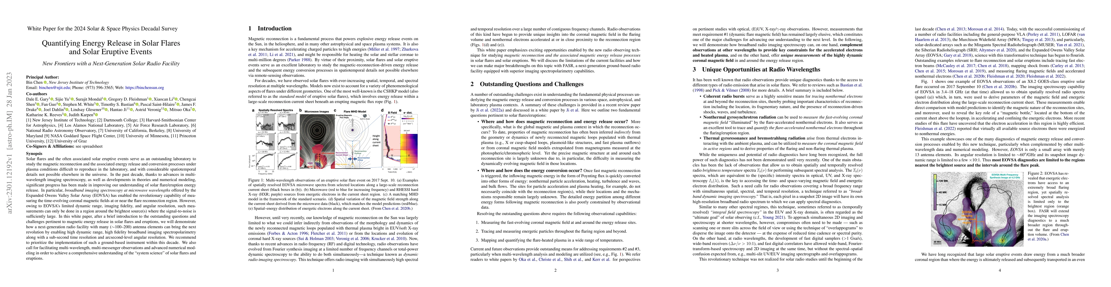 Thumbnail for Quantifying Energy Release in Solar Flares and Solar Eruptive Events:
  New Frontiers with a Next-Generation Solar Radio Facility