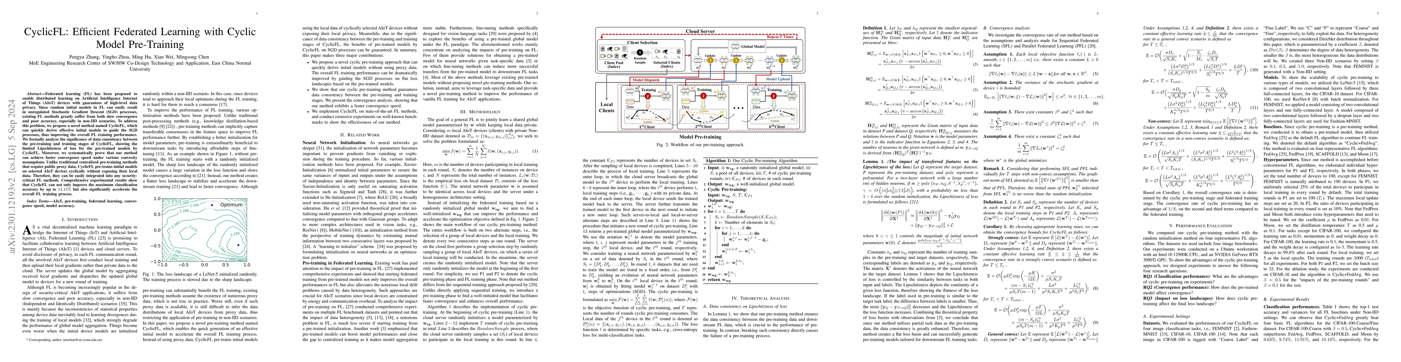 Thumbnail for CyclicFL: A Cyclic Model Pre-Training Approach to Efficient Federated
  Learning