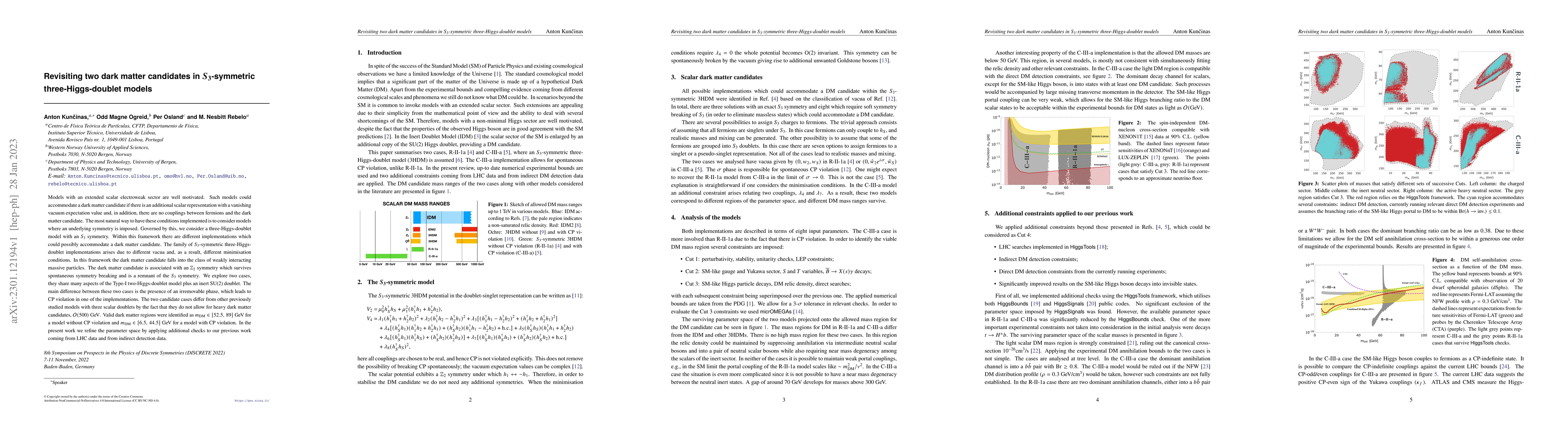 Thumbnail for Revisiting two dark matter candidates in $S_3$-symmetric
  three-Higgs-doublet models