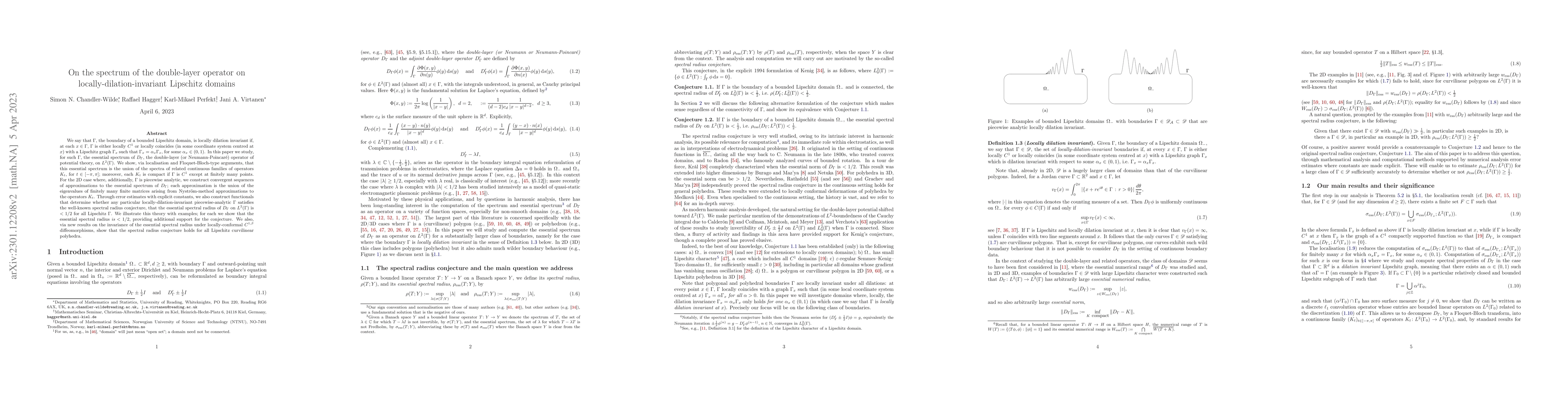 Thumbnail for On the spectrum of the double-layer operator on
  locally-dilation-invariant Lipschitz domains