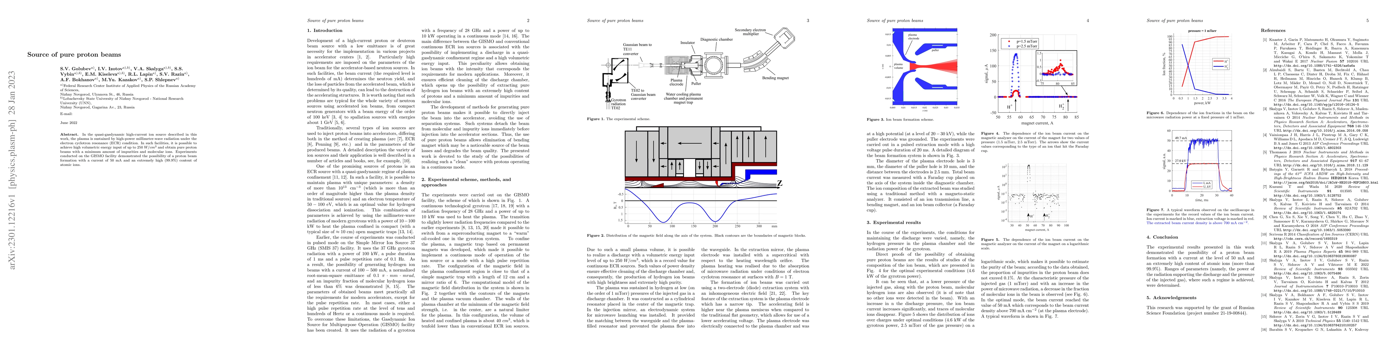 Thumbnail for Source of pure proton beams