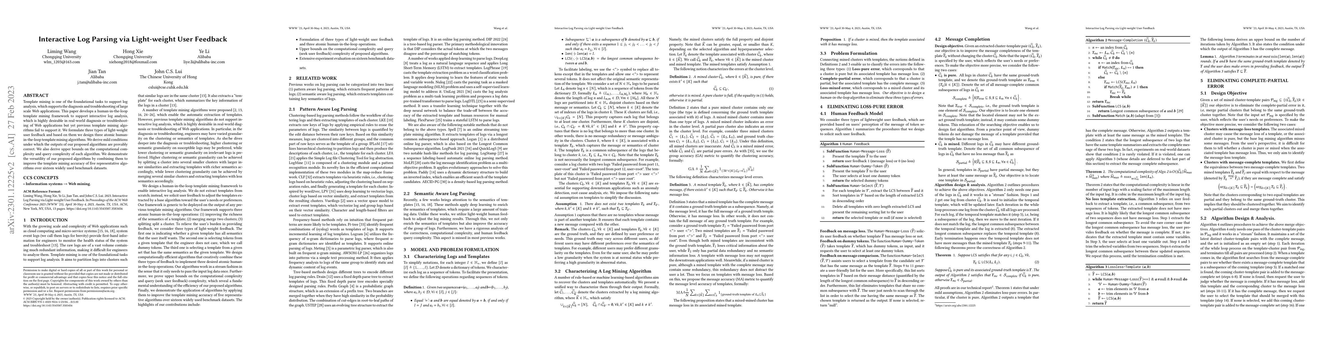 Thumbnail for Interactive Log Parsing via Light-weight User Feedback