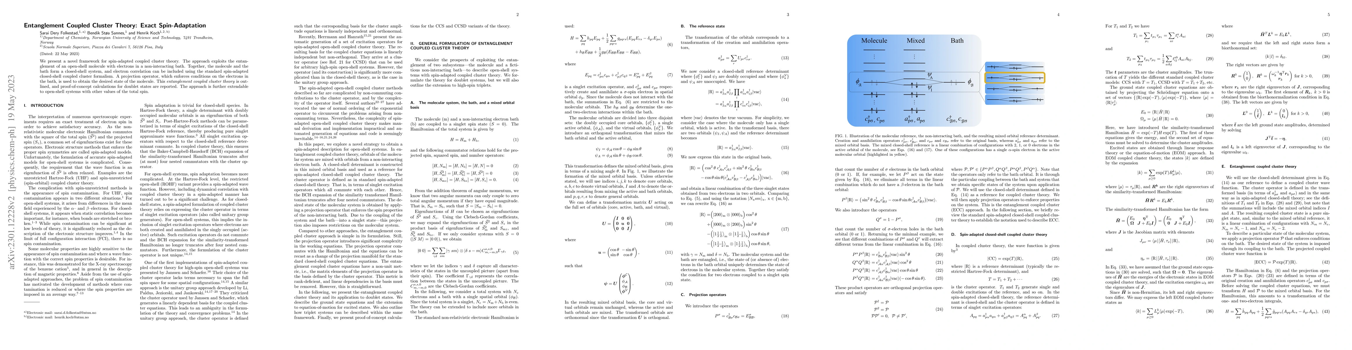 Thumbnail for Entanglement Coupled Cluster Theory: Exact Spin-Adaptation