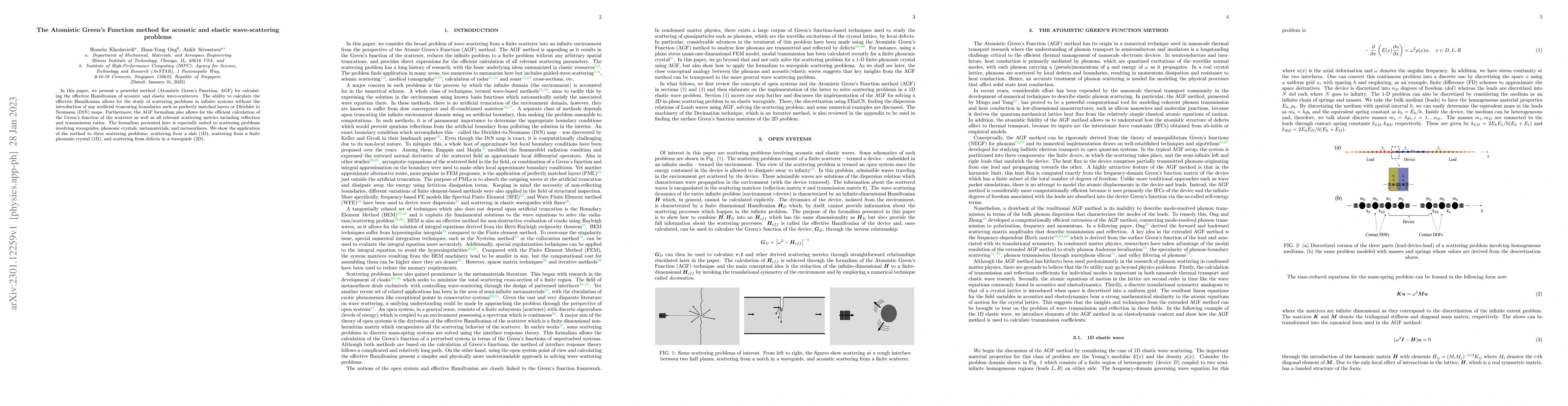 Thumbnail for The Atomistic Green's Function method for acoustic and elastic
  wave-scattering problems