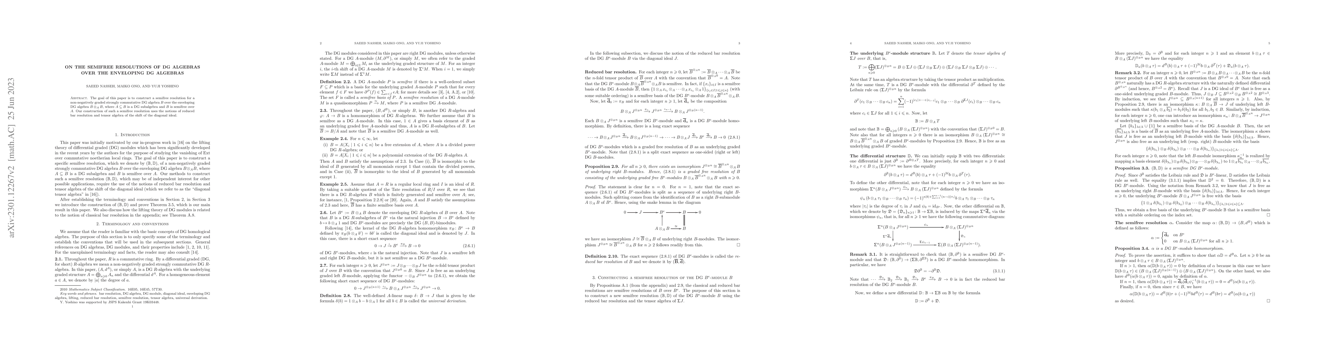 Thumbnail for On the semifree resolutions of DG algebras over the enveloping DG
  algebras
