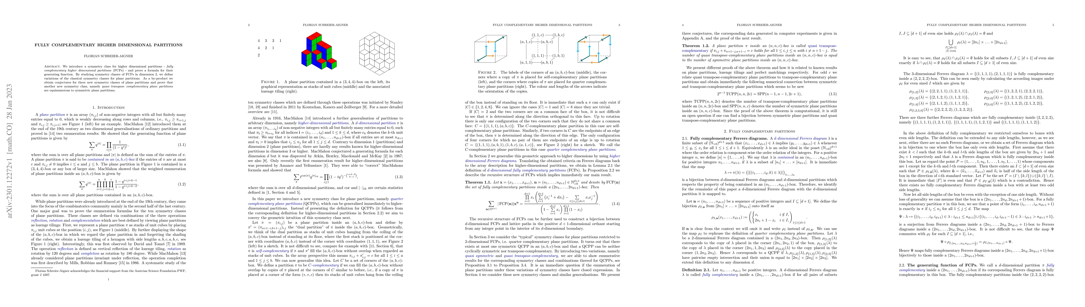 Thumbnail for Fully complementary higher dimensional partitions