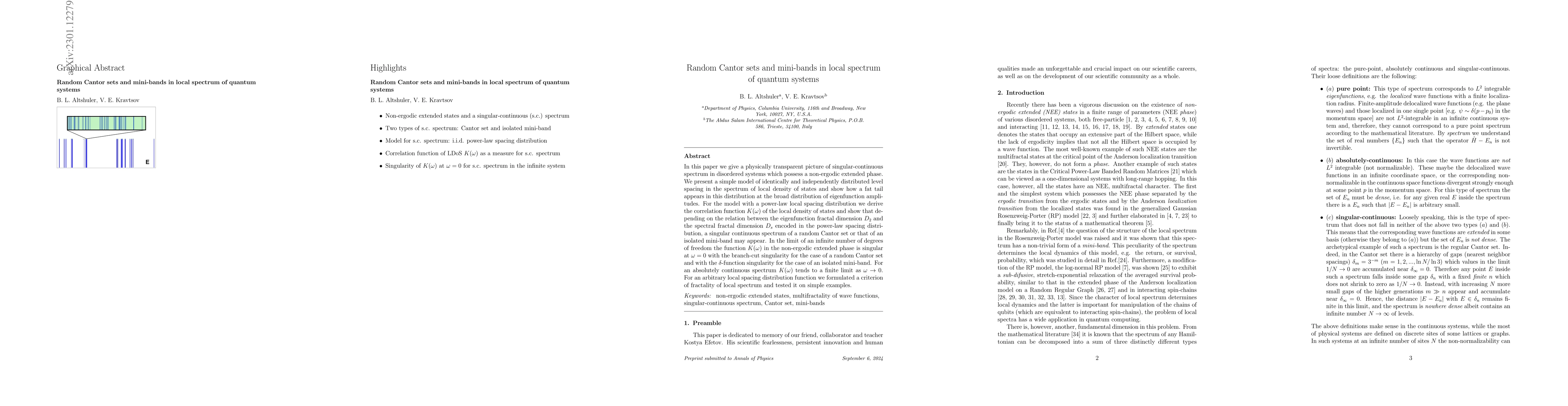 Thumbnail for Random Cantor sets and mini-bands in local spectrum of quantum systems