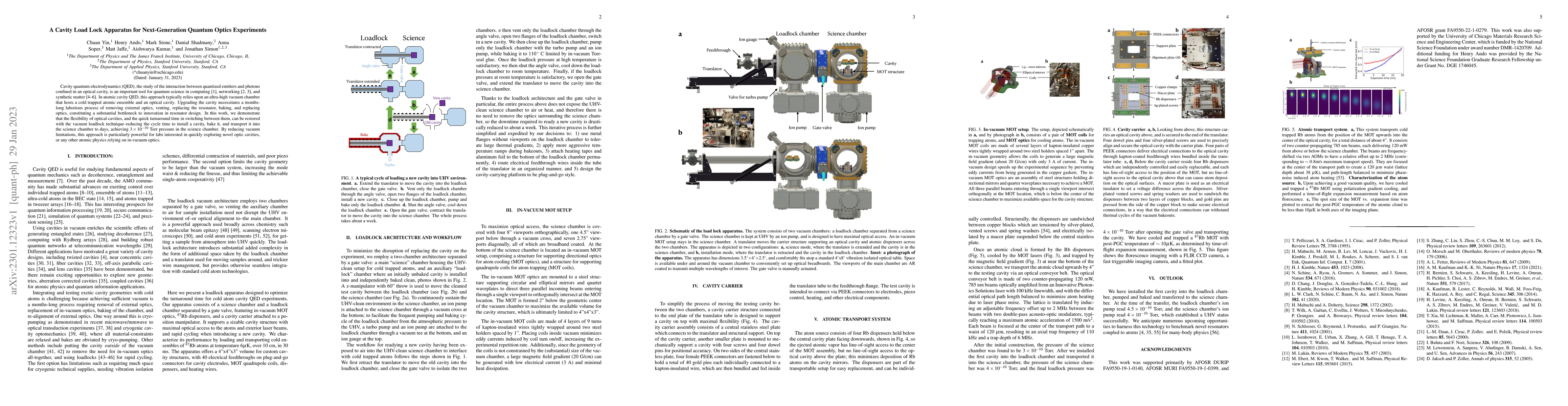 Thumbnail for A Cavity Load Lock Apparatus for Next-Generation Quantum Optics
  Experiments