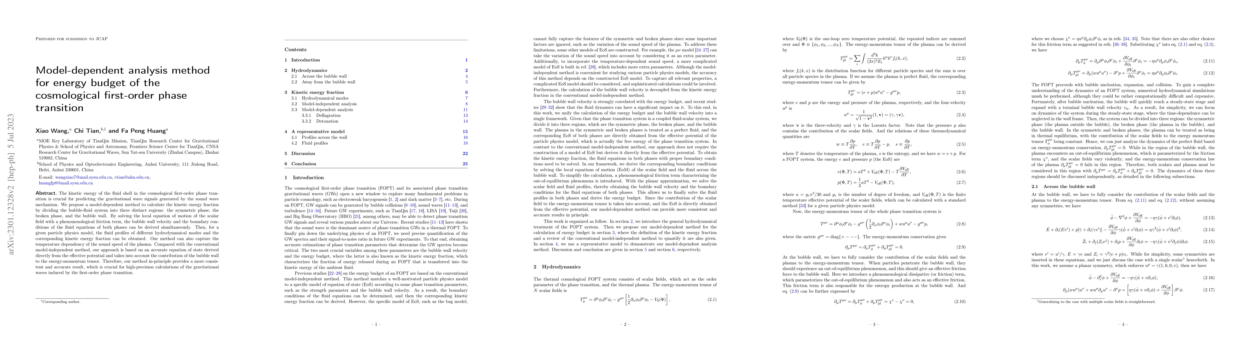 Thumbnail for Model-dependent analysis method for energy budget of the cosmological
  first-order phase transition