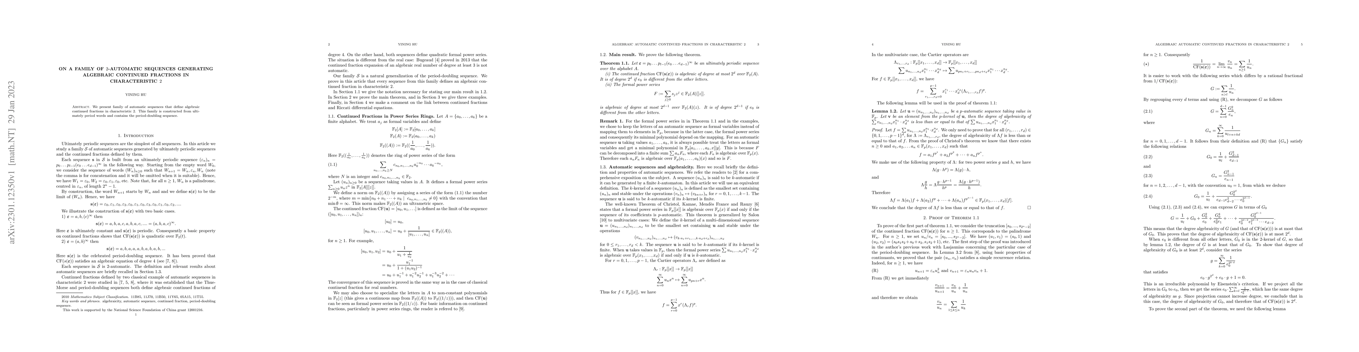 Thumbnail for On a family of 2-automatic sequences generating algebraic continued
  fractions in characteristic 2