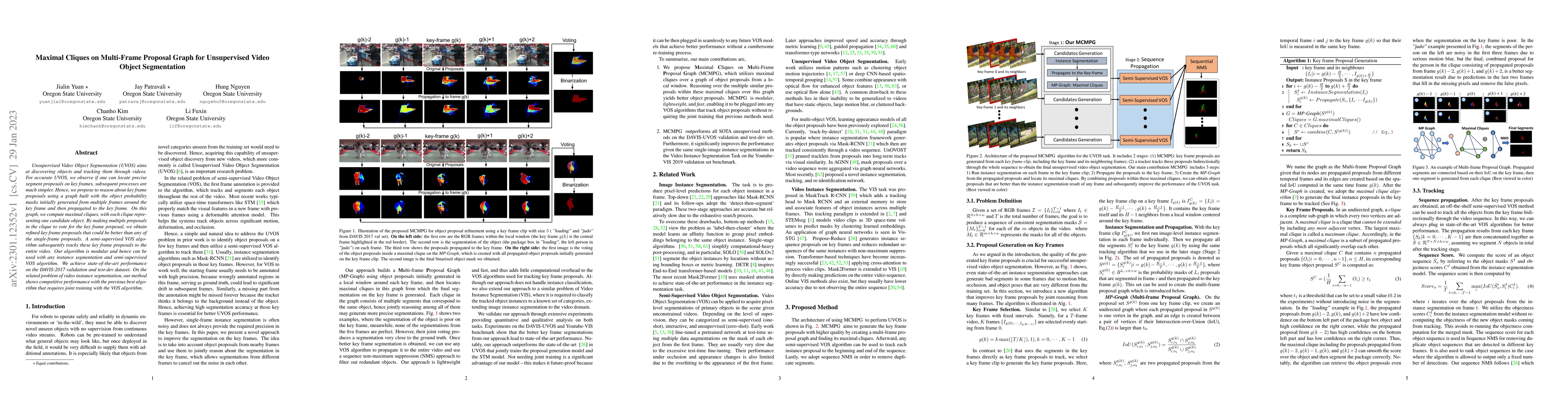 Thumbnail for Maximal Cliques on Multi-Frame Proposal Graph for Unsupervised Video
  Object Segmentation