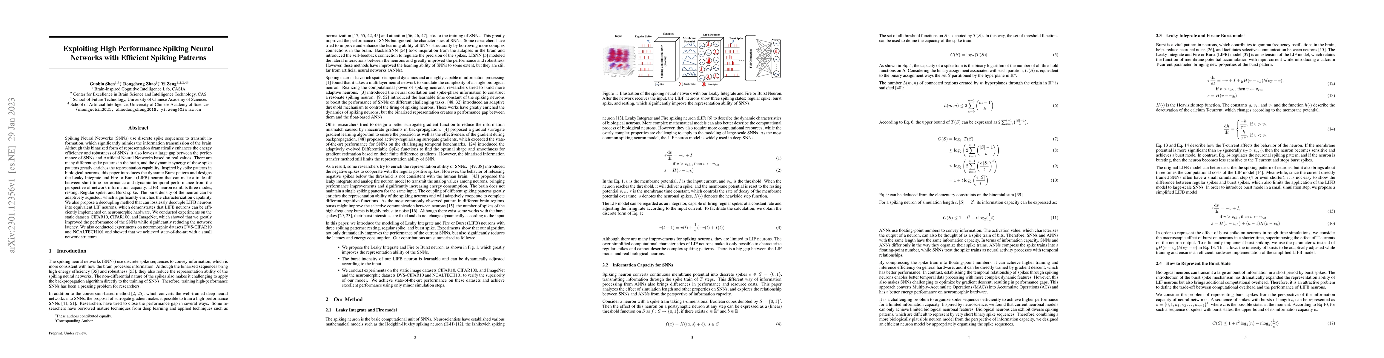 Thumbnail for Exploiting High Performance Spiking Neural Networks with Efficient
  Spiking Patterns